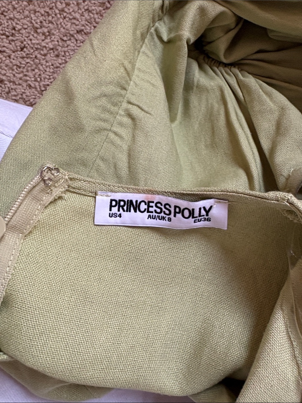 Princess Polly Light Olive Green Midi Dress - Picture 3 of 3